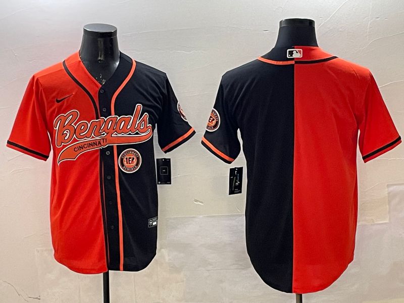 Men Cincinnati Bengals Blank Orange Black Joint Name 2025 Nike Limited NFL Jersey style 6->cincinnati bengals->NFL Jersey